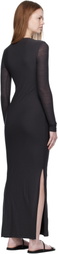 Nanushka Gray Linora Draped Wool Jersey Maxi Dress