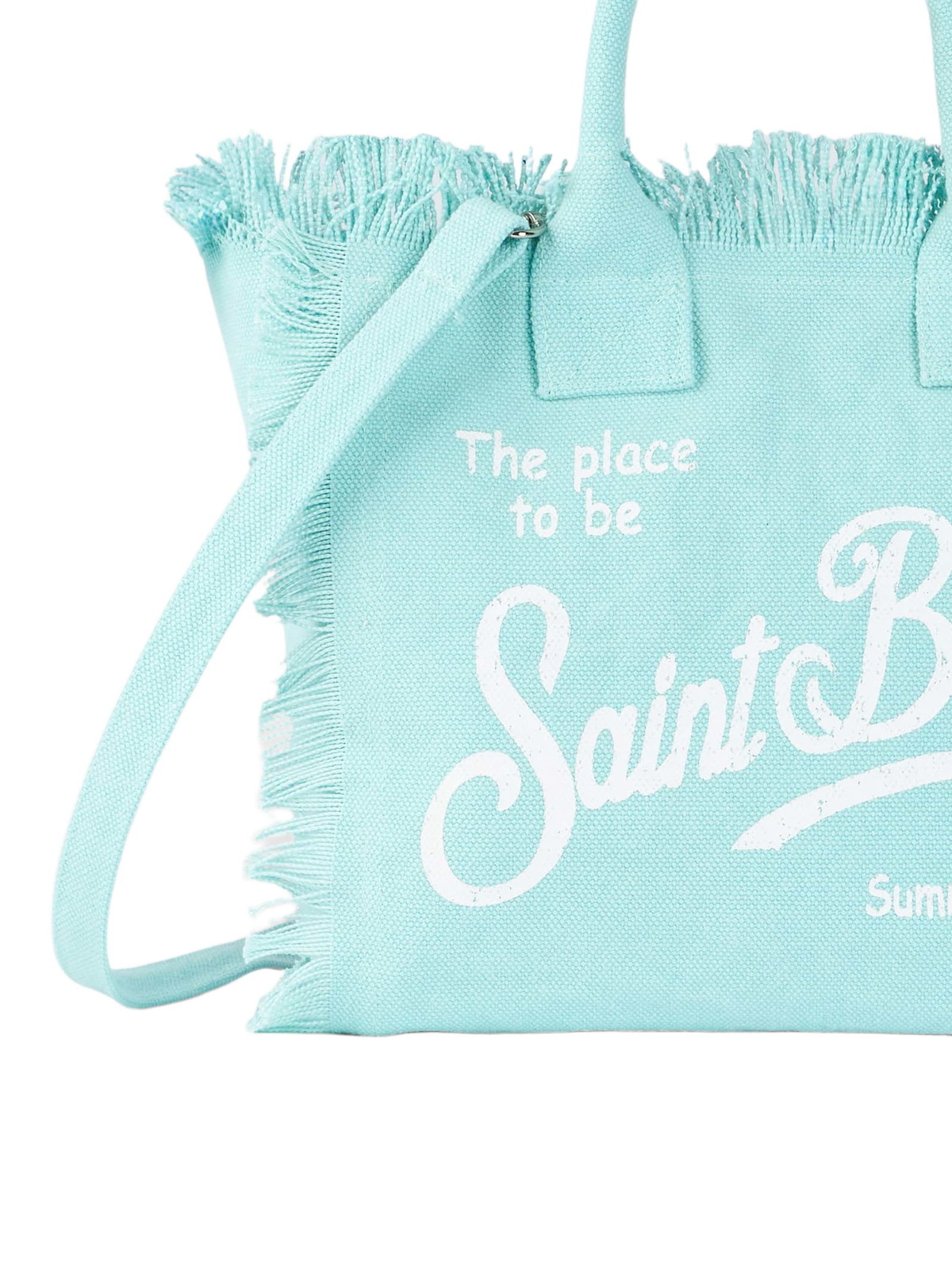 MC2 Saint Barth Water Green Cotton Canvas Colette Handbag