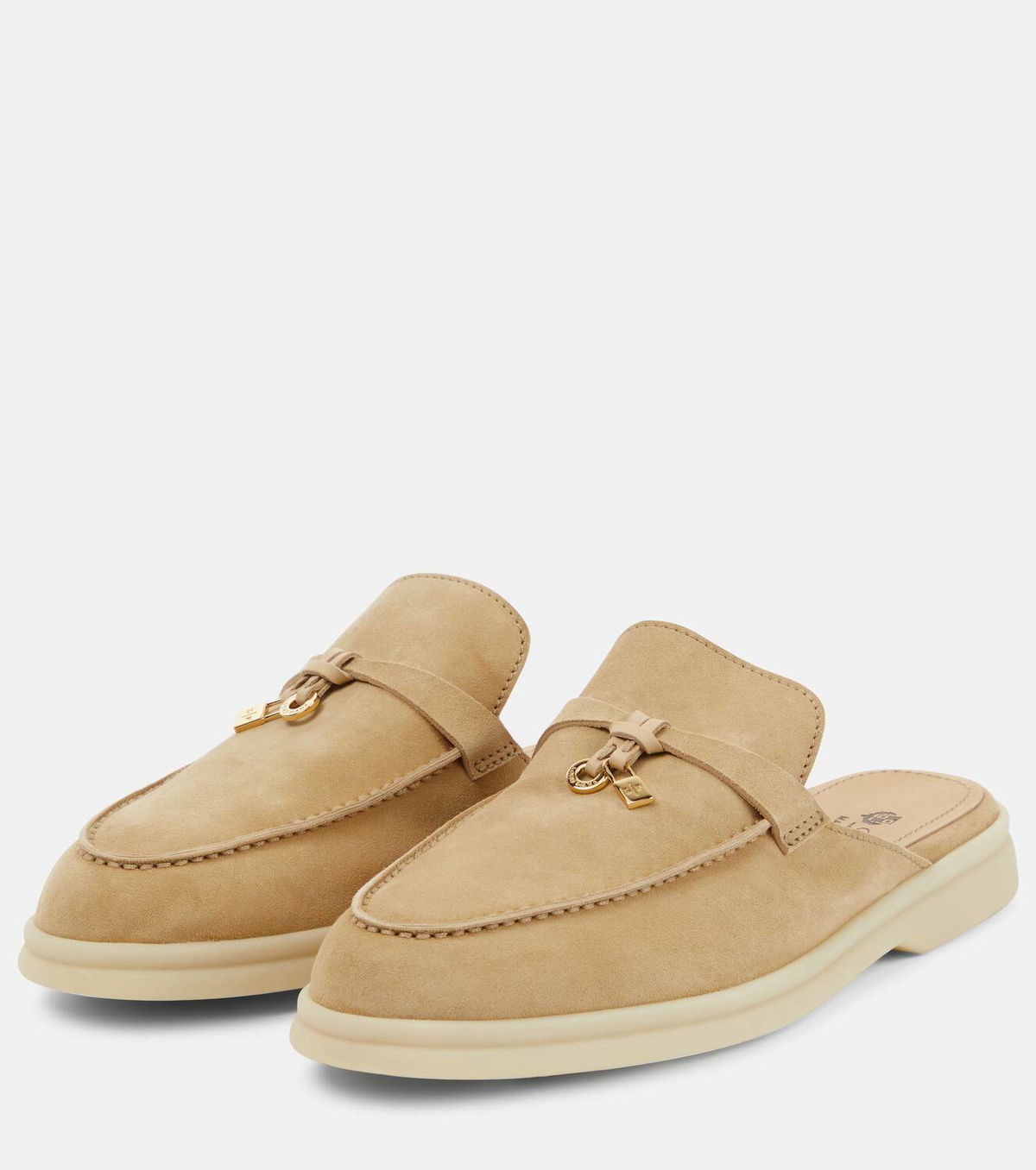 Loro Piana Charms Walk embellished suede mules