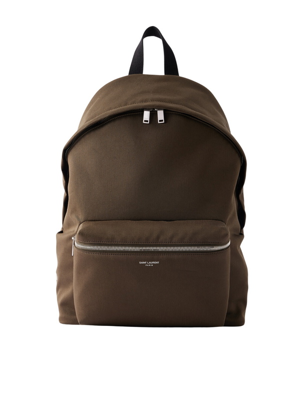 Photo: SAINT LAURENT - City Leather-Trimmed Twill Backpack