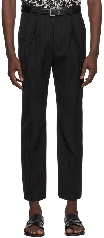 Photo: Saint Laurent Black Gabardine Trousers