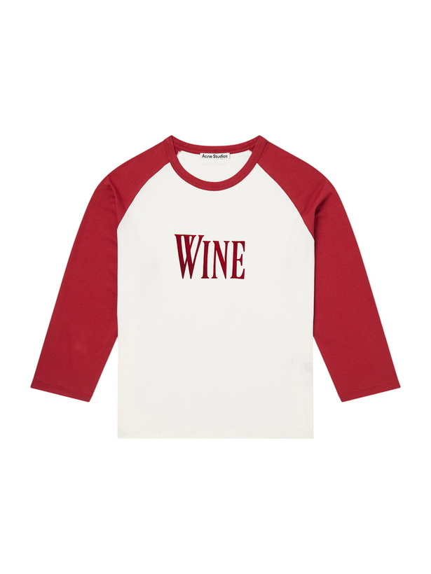 Photo: Acne Studios - Logo-Appliquéd Cotton-Jersey T-Shirt - Burgundy