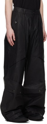 CARNET-ARCHIVE Black Coated Wide Mass Trousers
