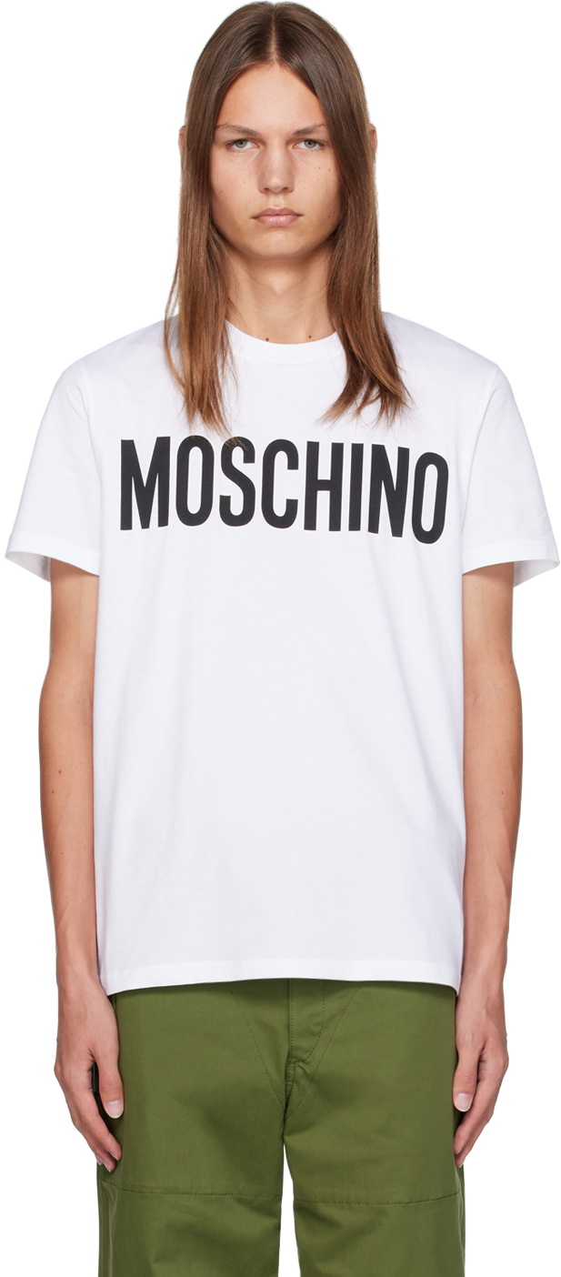 Moschino White Crewneck T-Shirt Moschino