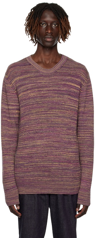 Photo: De Bonne Facture Purple Ribbed Sweater