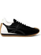 LOEWE - Flow Runner Leather-Trimmed Suede and Nylon Sneakers - Black