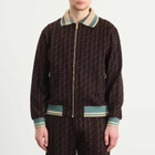 Drôle de Monsieur Men's Drole De Monsieur Monogram Tracksuit Jacket in Dark Brown