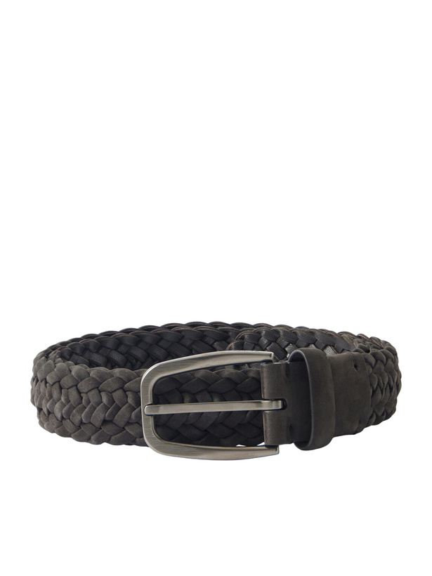 Photo: Zegna - 3.2cm Woven Nubuck Belt - Brown