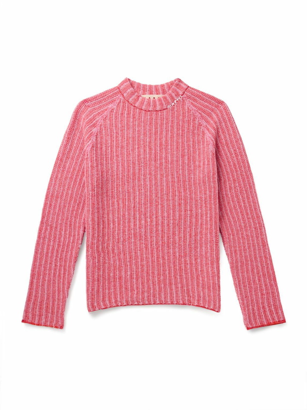 Photo: Marni - Ribbed Virgin Wool and Cashmere-Blend Sweater - Pink