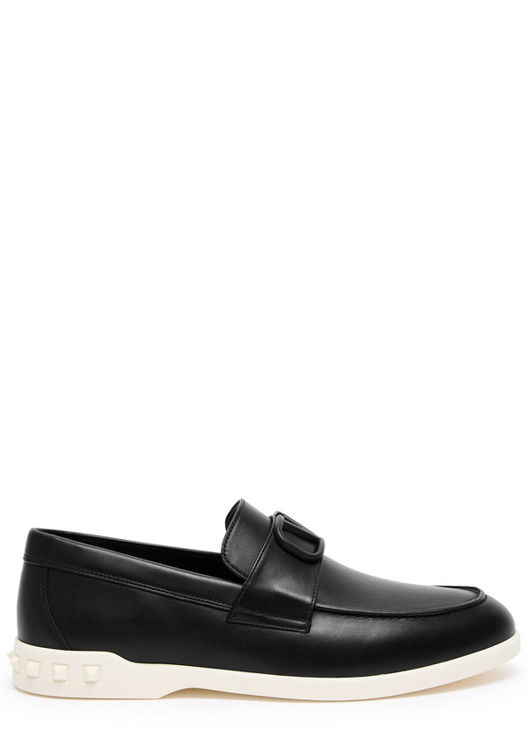 Photo: Valentino Leisure Flows Vlogo Leather Loafers Black