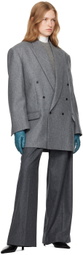 Carven Gray Double-Breasted Blazer