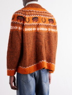 BODE - Corral Intarsia-Knit Alpaca-Blend Cardigan - Orange