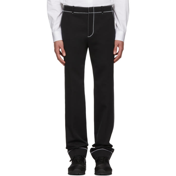 Photo: Givenchy Black Zig Zag Stitch Trousers