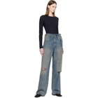 MM6 Maison Margiela Black Technical Jersey Bodysuit