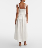 Dôen Clover shirred cotton poplin midi dress