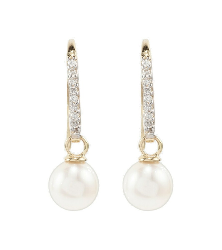Photo: Mateo 14kt gold drop earrings with diamonds and pearls