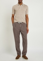Brunello Cucinelli Linen and Cotton-blend Polo Shirt Beige