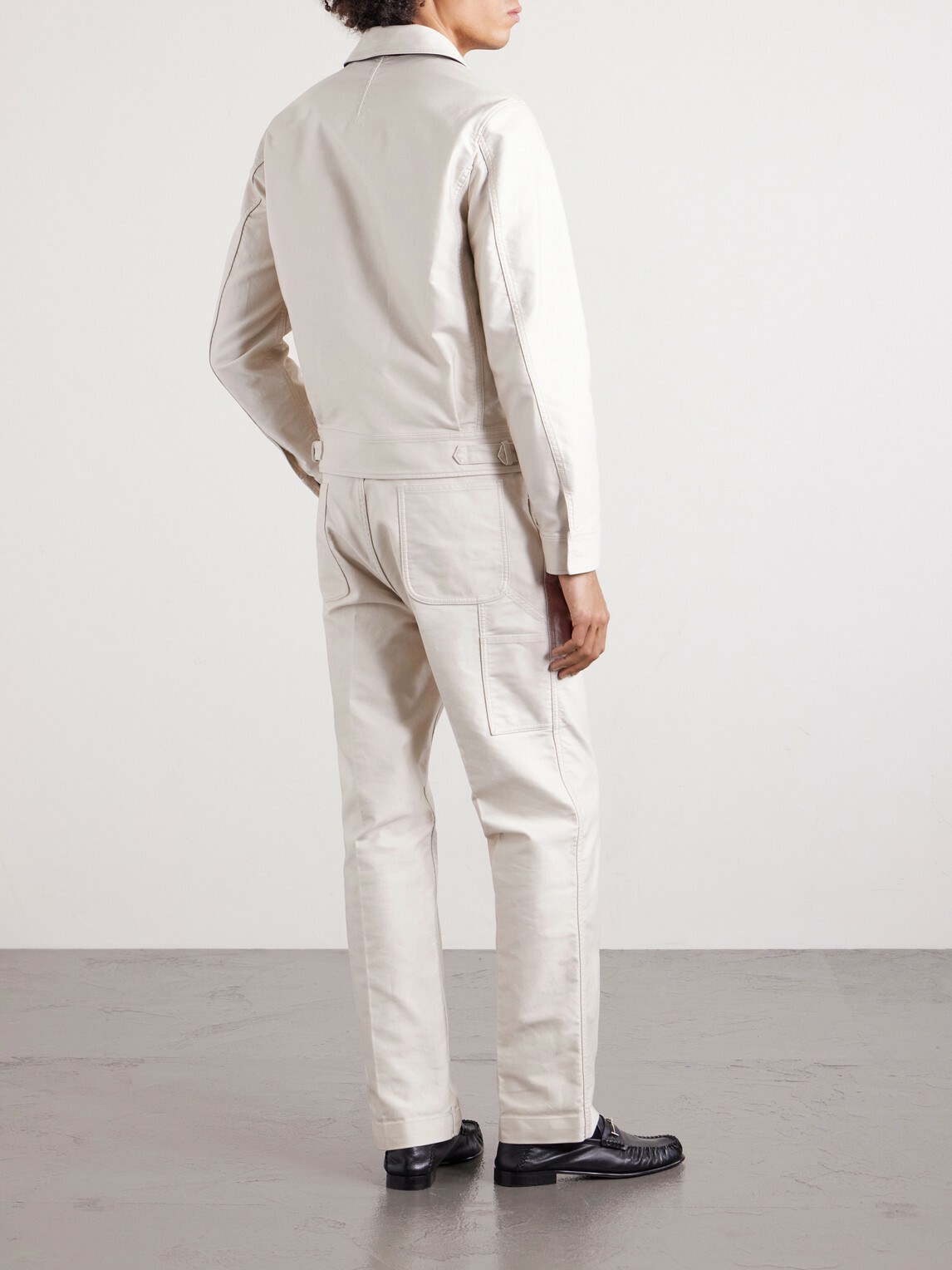 TOM FORD - Straight-Leg Cotton-Satin Trousers - Neutrals