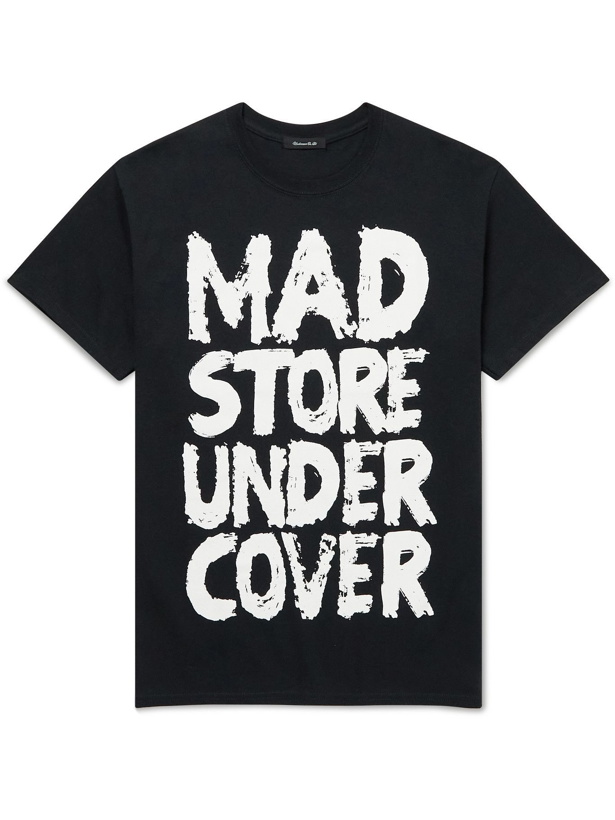 Photo: UNDERCOVER MADSTORE - MADSTORE Logo-Print Cotton-Jersey T-Shirt - Black