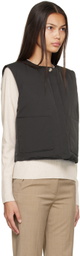 Nothing Written Black Patch Pockets Down Vest