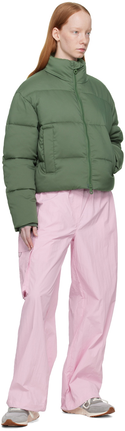 Girlfriend Collective Green Cropped Puffer Jacket
