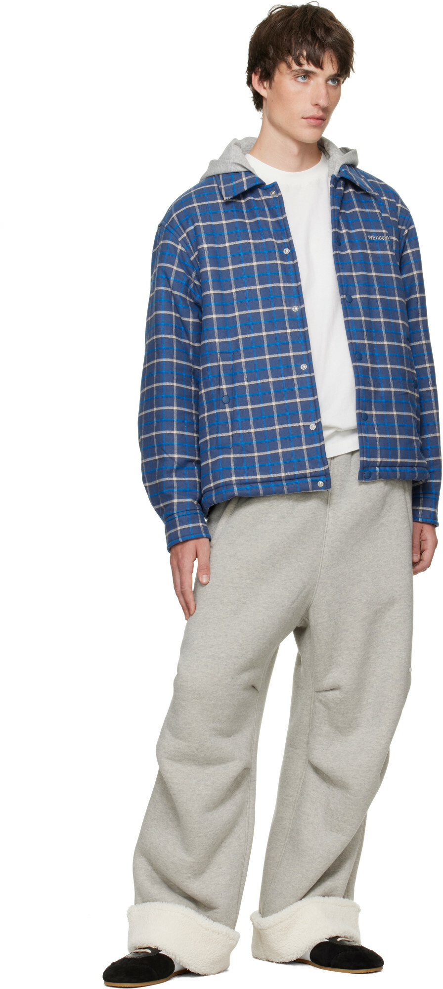 We11done Gray Sherpa Fleece Sweatpants
