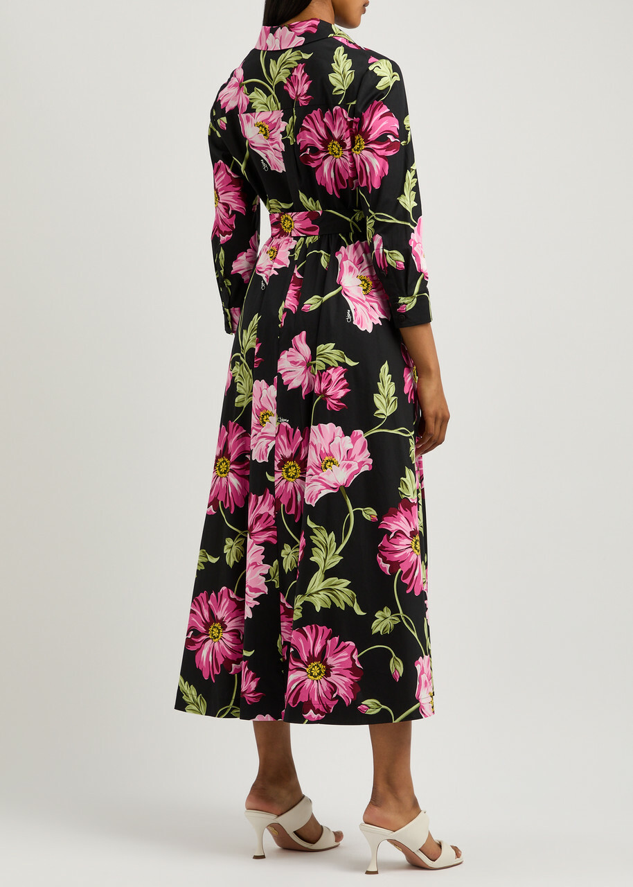 Diane Von Furstenberg Blaine Floral-print Stretch-cotton Shirt Dress Multicoloured