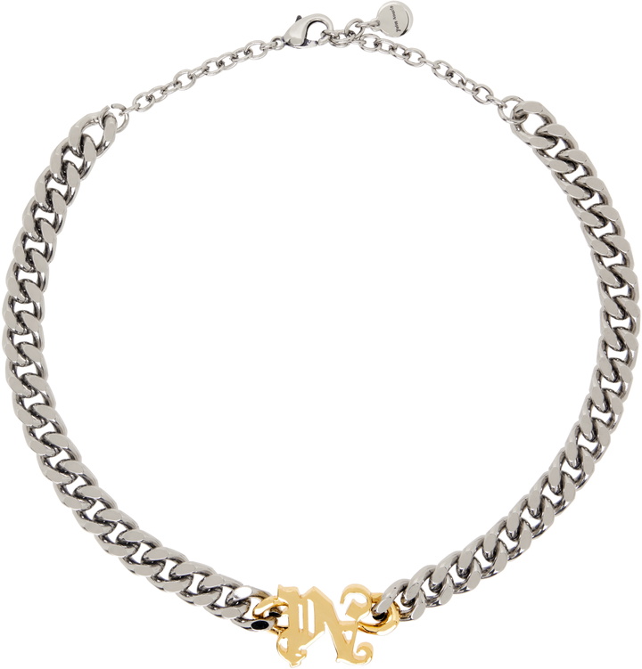 Photo: Palm Angels Silver & Gold Monogram Chain Necklace
