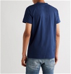 Balmain - Slim-Fit Metallic Logo-Print Cotton-Jersey T-Shirt - Blue