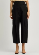Esse Studios Juna Cropped Wide-leg Cotton Trousers Black