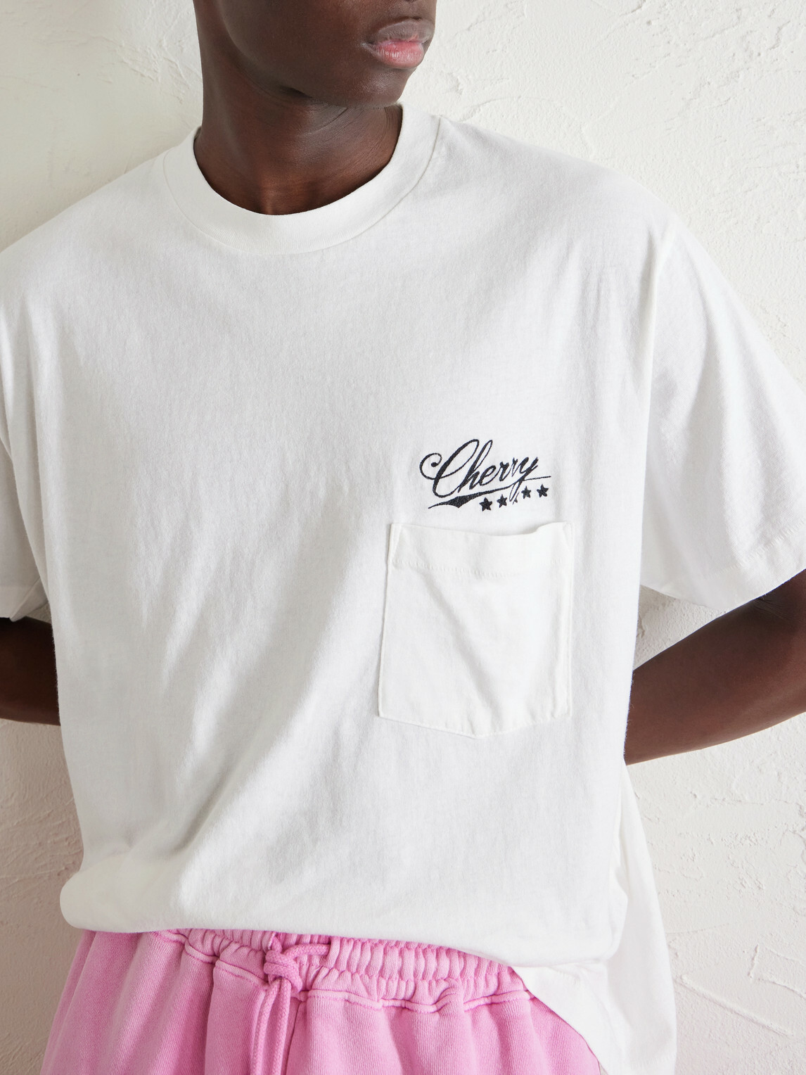 Cherry Los Angeles - Logo-Embroidered Cotton-Jersey T-Shirt - Neutrals
