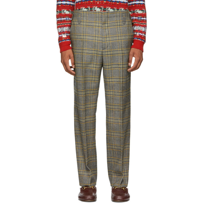 Gucci Checked linen and woolblend trousers  Harvey Nichols