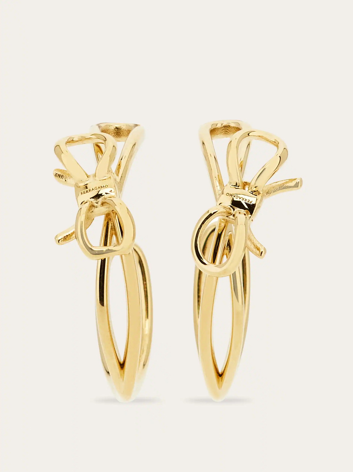 Ferragamo Womens Earrings with bow in Gold