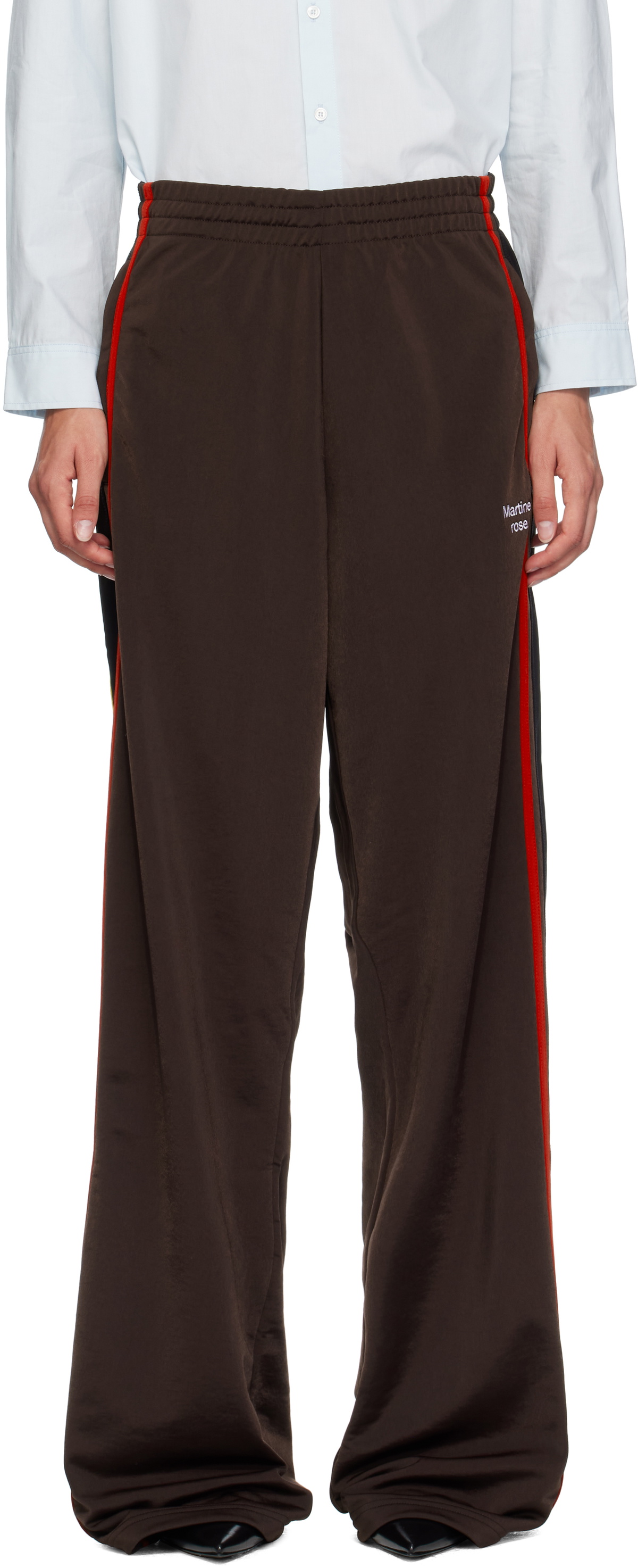 Martine Rose Brown Wide Leg Track Pants Martine Rose