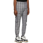 Juun.J Black and White Wool Check Cargo Pants