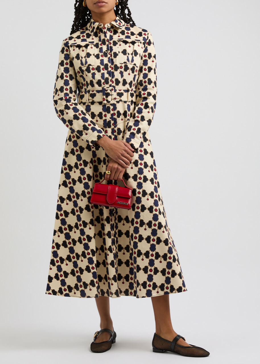Borgo DE Nor Briele Printed Stretch-cotton Midi Dress Multicoloured