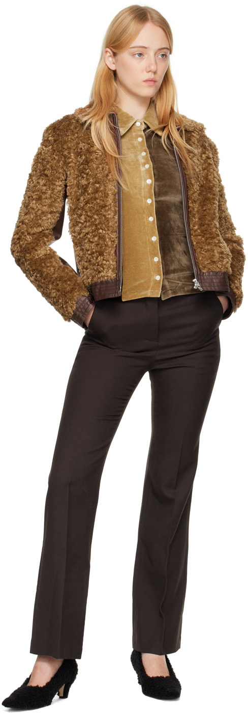 ジャケット OPEN YY_TheOpen Product PANELED FAUXSHEARLING JACKET (BROWN) OPEN YY