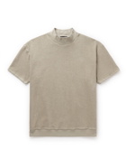 Fear of God - Logo-Appliquéd Cotton-Terry Mock-Neck T-shirt - Neutrals