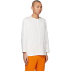 Homme Plisse Issey Miyake White Jersey Zip Shirt