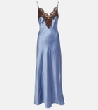 SIR Lace-trimmed silk maxi dress