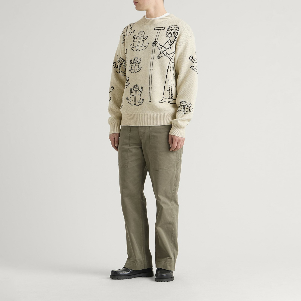 Heresy Men's Frogs! Knit Jumper in Fog