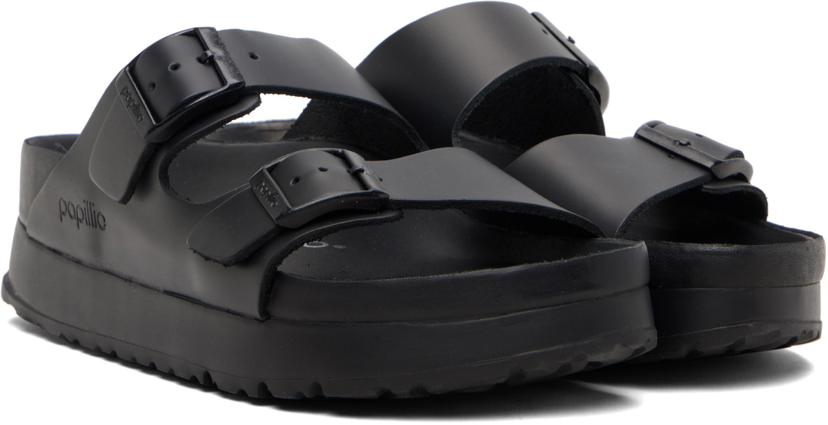 Birkenstock Black Narrow Arizona Flex Platform Sandals