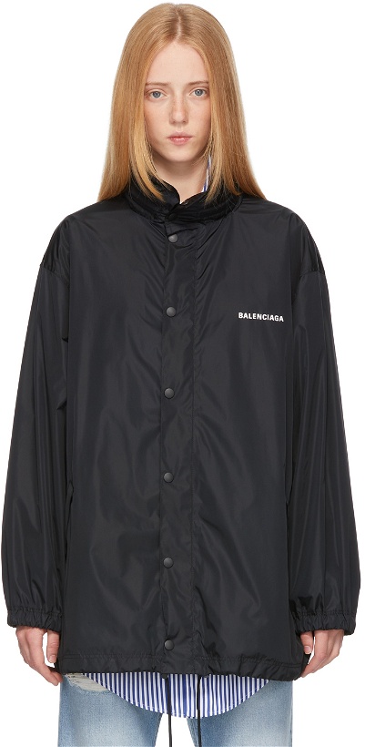 Photo: Balenciaga Black 'This Is Not The New Logo' Rain Jacket