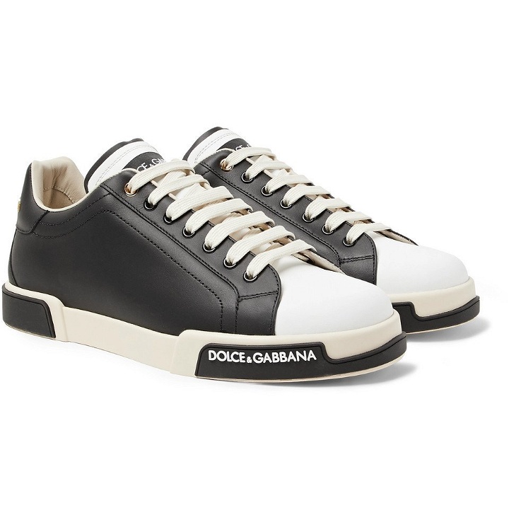 Photo: Dolce & Gabbana - Colour-Block Leather Sneakers - Black