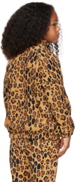 Mini Rodini Kids Beige Leopard Fleece Jacket
