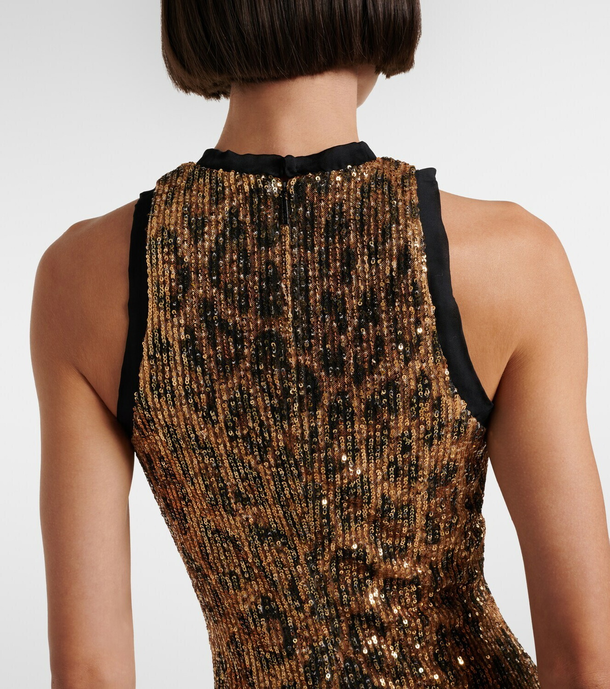 Roberto Cavalli Sequined leopard-print minidress