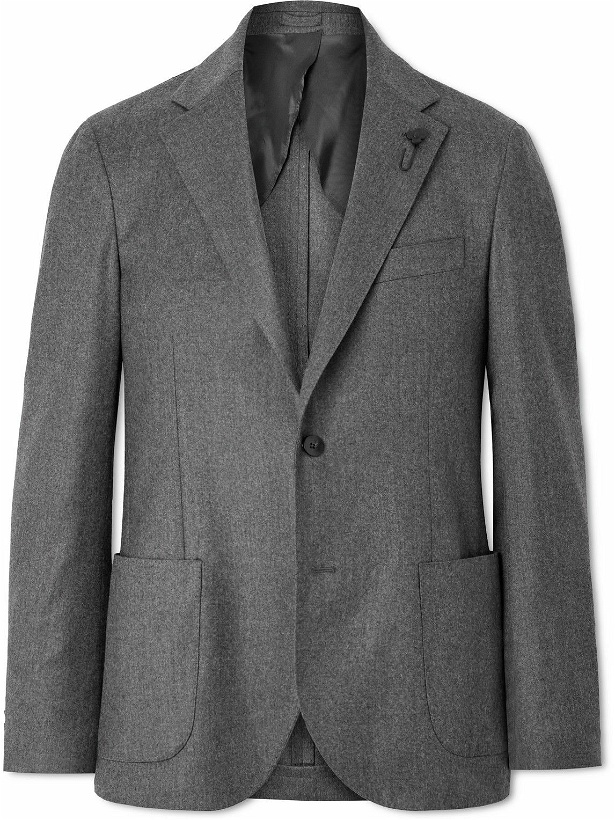 Photo: Lardini - Stretch Wool and Cashmere-Blend Flannel Suit Jacket - Gray