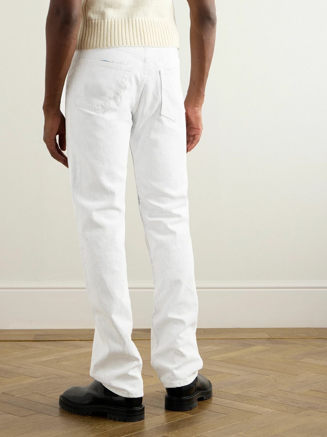 Maison Margiela - Straight-Leg Coated-Cotton Trousers - White
