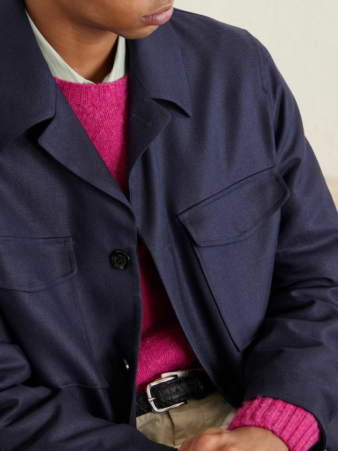 Lardini - Cashmere and Modal-Blend Twill Field Jacket - Blue