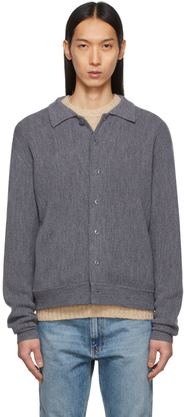 Photo: YMC Grey Merino Wool Pack Rat Shirt